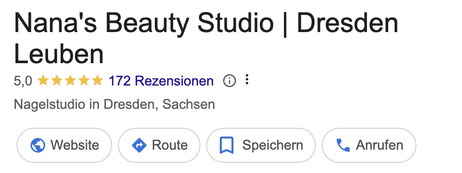 Bewertung Nana's Beauty Studio Dresden