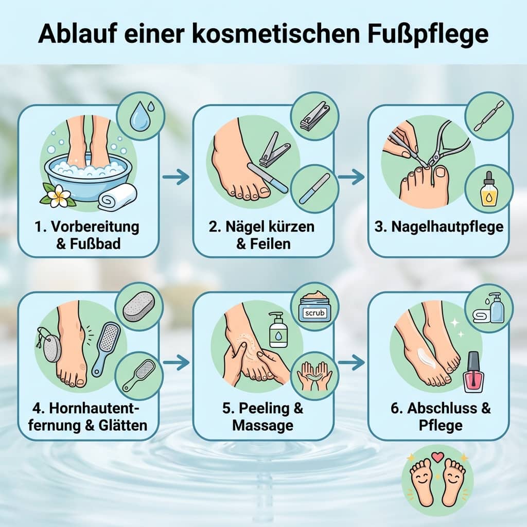 Ablauf einer kosmetischen Fußpflege Ablauf einer kosmetischen Fußpflege